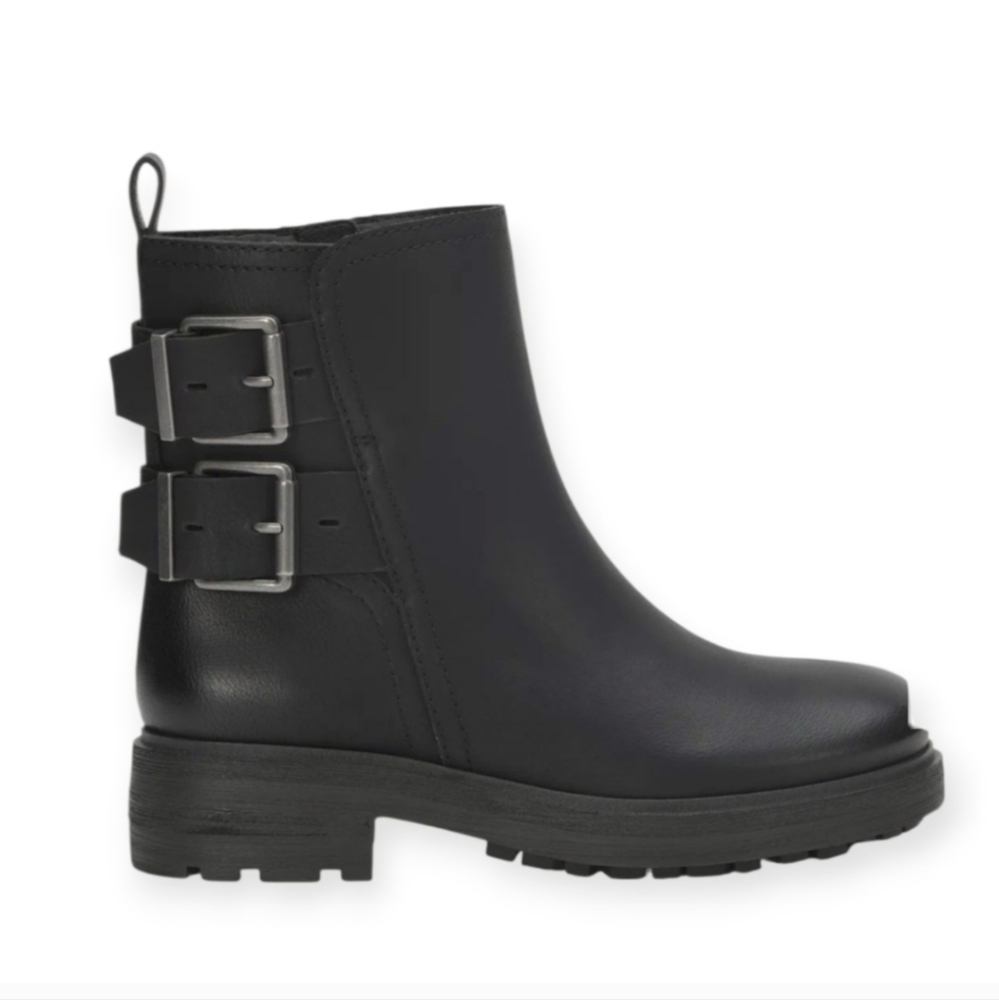 NWOT Lucky Brand Women's Candre Double Buckle Moto Lug Sole Bootie